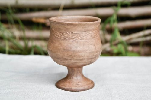 Copa de barro artesanal vaso de chupito con capacidad de 150 ml regalo original - MADEheart.com