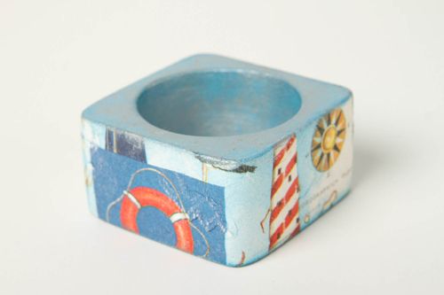 Pulsera hecha a mano regalo personalizado pulsera de madera en estilo marino - MADEheart.com