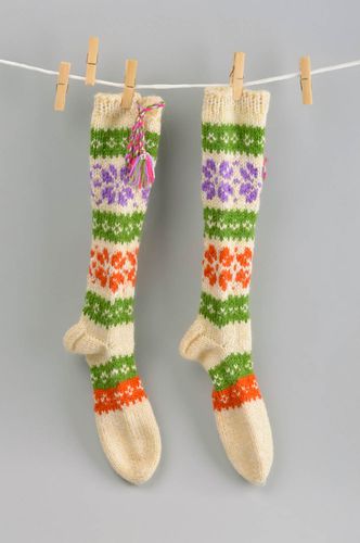 Calcetines tejidos a crochet artesanales ropa para mujer regalo original  - MADEheart.com