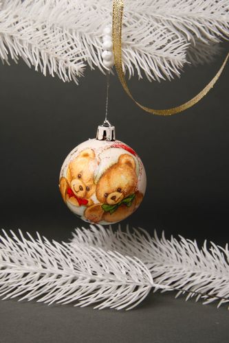 Boule de Noël faite main Décoration du sapin avec ours Décoration Nouvel An - MADEheart.com