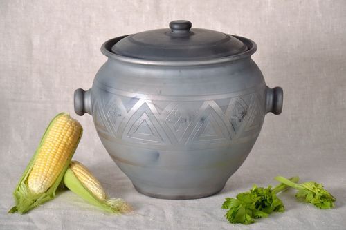 Pot avec couvercle en argile fait main - MADEheart.com