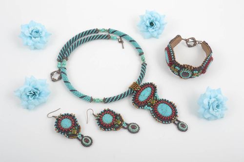 Bisutería artesanal hermosa collar de moda pendientes largos pulsera femenina  - MADEheart.com