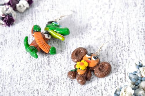 Earrings Crocodile Gena and Cheburashka - MADEheart.com