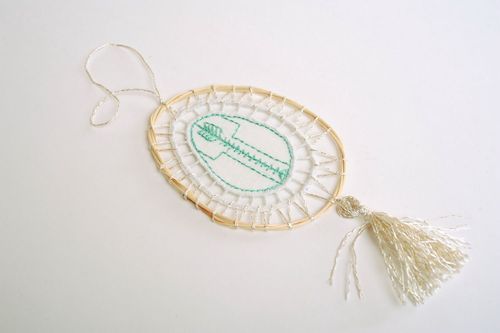 Decorative pendant made of willow and flax - MADEheart.com