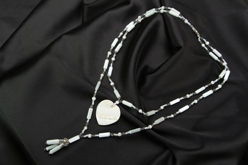 Necklace with white cats eye stone - MADEheart.com