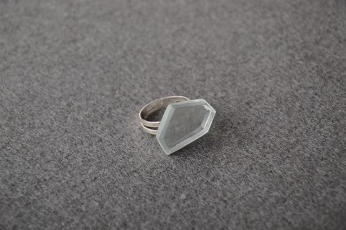 Handmade glass ring unusual glass jewelry designer ring glassware ring - MADEheart.com