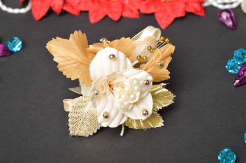 Boutonnière de mariage faite main beige originale fleurs Accessoire marié - MADEheart.com