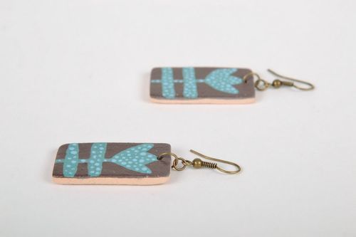 Ceramic earrings with painting - MADEheart.com