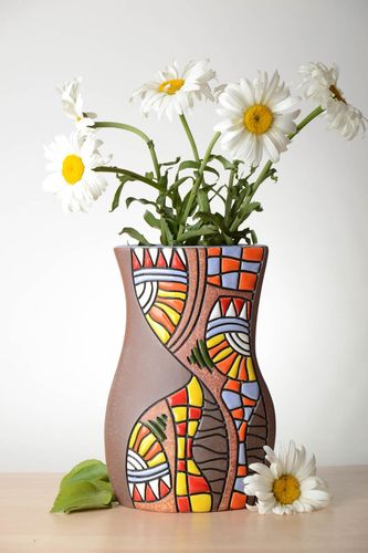Vaso in semi-porcellana fatto a mano vaso in ceramica dipinto con pigmenti - MADEheart.com