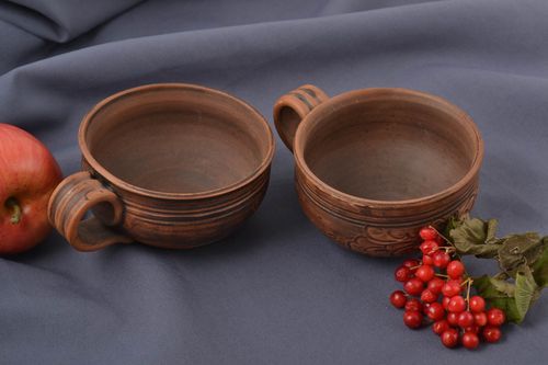 Tazas originales hechas a mano cerámica artesanal estilosa utensilios de cocina - MADEheart.com