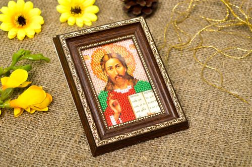 Icono ortodoxo hecho a mano cuadro religioso regalo para amigo creyente - MADEheart.com
