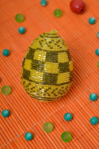 Easter decor seed beads Easter egg handmade Easter egg decorative use only - MADEheart.com