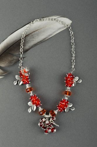 Rote Halskette für Frauen handmade Mode Schmuck schöner Designer Schmuck - MADEheart.com