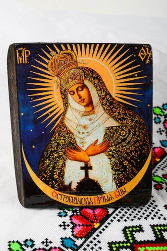 Icono ortodoxo hecho a mano cuadro religioso regalo para amigo Nuesra Señora - MADEheart.com