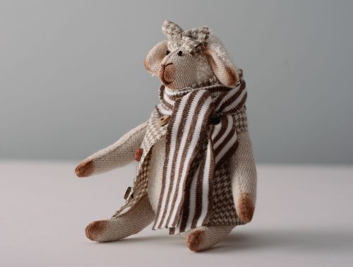 Linen toy Sheep - MADEheart.com