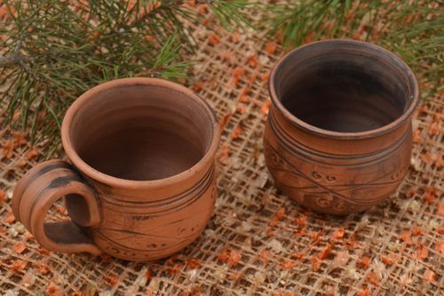 Taza y vaso de cerámica artesanales accesorios de cocina regalo original - MADEheart.com
