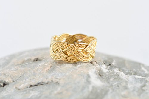 Unusual handmade metal ring brass ring design cool jewelry accessories for girls - MADEheart.com