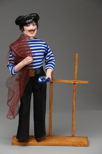 Интерьерная кукла ручной работы Костя-морячок - MADEheart.com