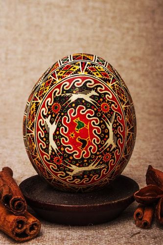 Œuf de Pâques peint ukrainien multicolore fait main cadeau Cercle de la vie - MADEheart.com
