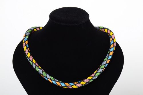 Collana tubolare di perline fatta a mano accessorio bello da donna idee regalo - MADEheart.com