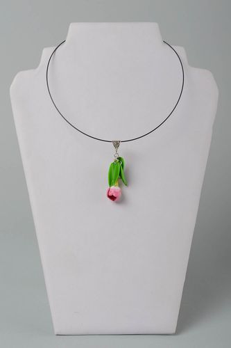 Handmade jewelry polymer clay jewelry plastic pendant flower pendant girl gift - MADEheart.com
