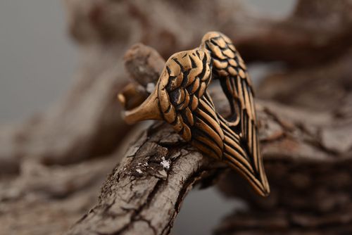 Anel de bronze artesanal Asas do anjo - MADEheart.com