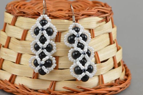 Beautiful handmade beaded earrings designer earrings with beads beadwork ideas - MADEheart.com
