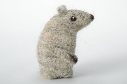 Toy Bear made using the technique of the needle and wet felting - MADEheart.com