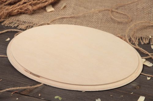 Plaque en bois brut contreplaqué ovale à décorer soi-même originale faite main - MADEheart.com