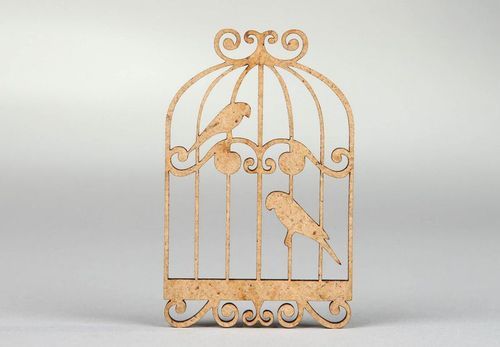 Chipboard pour scrapbooking en bois Oiseaux dans la cage  - MADEheart.com