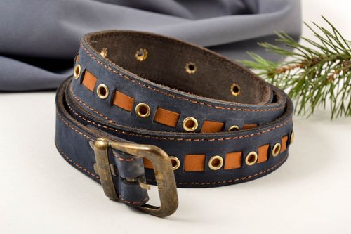 Cinturón de cuero hecho a mano ropa masculina accesorio de moda inusual - MADEheart.com