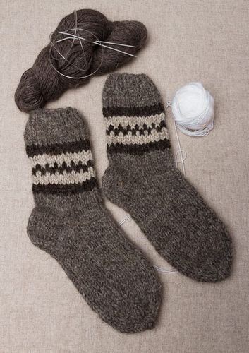 Chaussettes en laine grises - MADEheart.com
