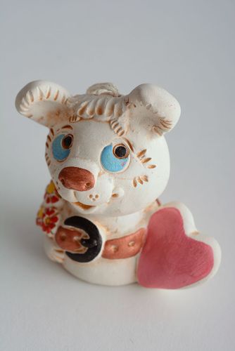 Clay bell Dog in Love - MADEheart.com