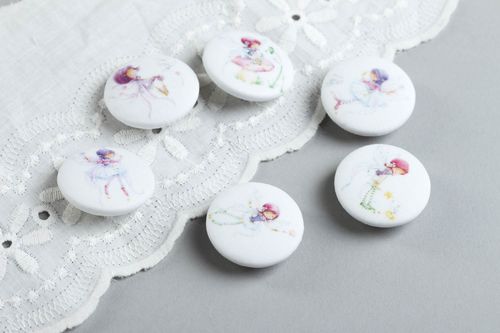 Stylish handmade fabric button needlework supplies 6 pieces fittings for clothes - MADEheart.com