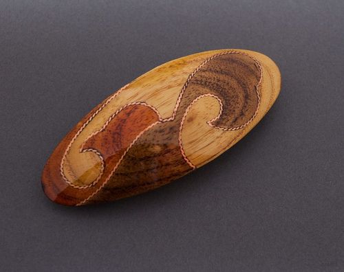Fivela de cabelo oval de madeira - MADEheart.com