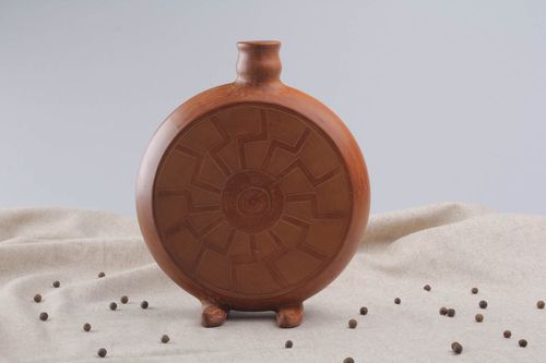 Garrafa de argila feita à mão louça de cerâmica decorativa artesanal - MADEheart.com