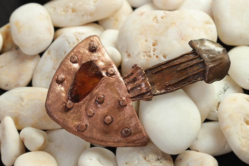 Broche cuivre faite main Accessoire femme original champignon Cadeau femme - MADEheart.com