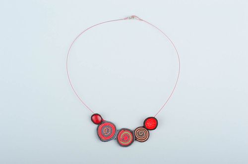 Leather necklace handmade gift stylish present unusual gift ladies jewelry  - MADEheart.com