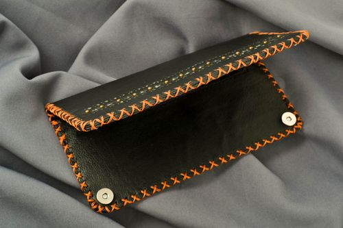 Monedero de cuero cartera de mujer hecha a mano regalo original - MADEheart.com
