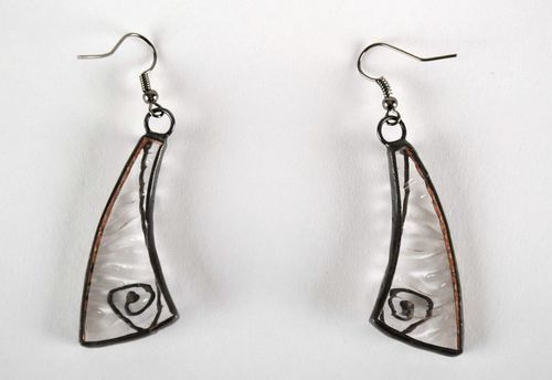 Orecchini di vetro fatti a mano orecchini di vetrata orecchini lunghi - MADEheart.com