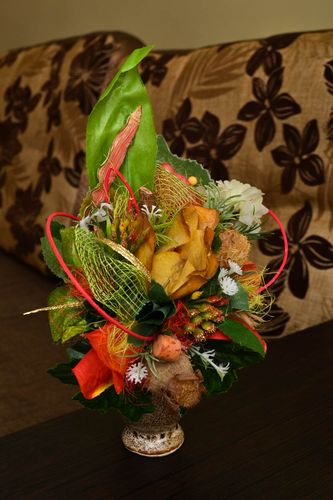 Bouquet artificiale fatto a mano mazzo di fiori decorativo regalo originale - MADEheart.com