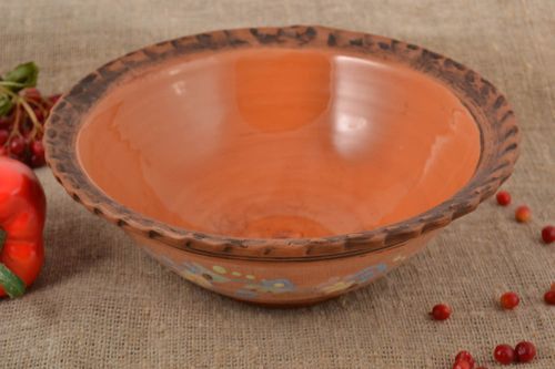 Глиняная тарелка ручной работы керамическая посуда для духовки глубокая тарелка - MADEheart.com