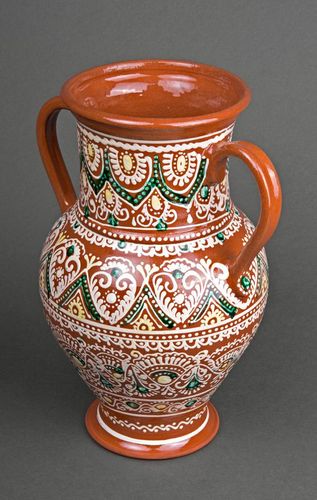 Vaso decorativo fatto a mano vaso di argilla naturale vaso con le maniglie - MADEheart.com