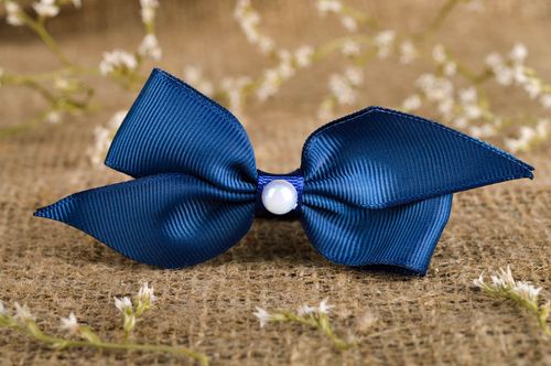 Goma para el pelo azul elegante artesanal accesorio para niñas regalo original - MADEheart.com