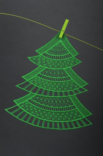Lace Christmas tree ideas handmade openwork toys home decor decorative use only - MADEheart.com