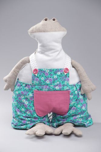 Rana in stoffa fatta a mano pupazzo per bambini giocattolo morbido ecologico  - MADEheart.com