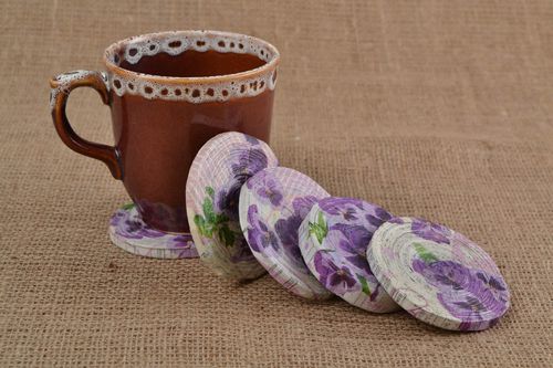 Posavasos originales de mimbre de papel accesorio de cocina, regalo original - MADEheart.com