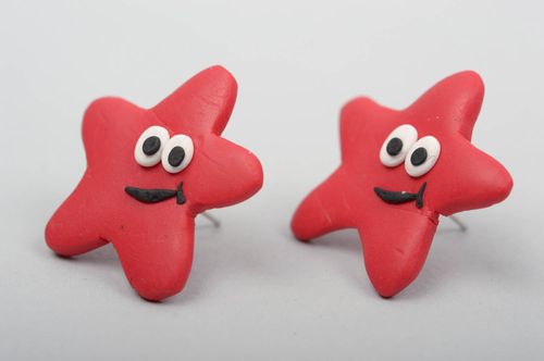 Handmade jewelry star earrings polymer clay stud earrings best gifts for kids - MADEheart.com