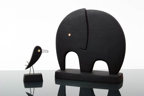 Figurine oiseau Figurine éléphant faites main en bois de frêne Déco maison - MADEheart.com