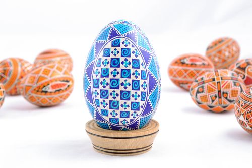 Пасхальное яйцо гусиное акриловыми красками - MADEheart.com